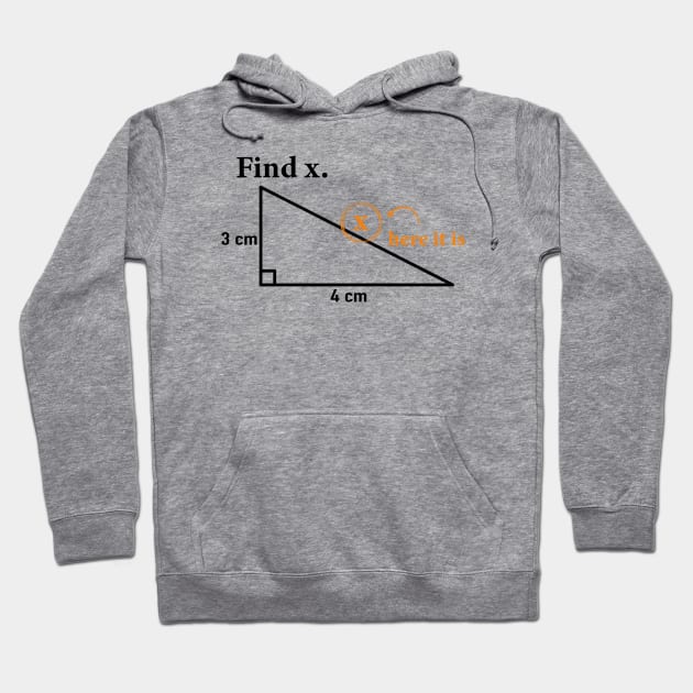 Find X I Found it Funny Math Geometric Triangle Fun Hoodie by ChrifBouglas